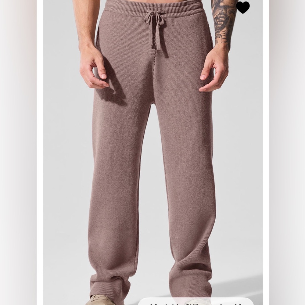 Alo Yoga Scholar Straight Leg Sweatpant Mushroom Heather Size M